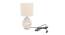 Thurman Off White Cotton Shade Table Lamp With Wooden White Mango Wood Base (Wooden White & Off White) by Urban Ladder - Front View Design 1 - 532462