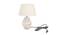 Alivia Off White Cotton Shade Table Lamp With Wooden White Mango Wood Base (Wooden White & Off White) by Urban Ladder - Front View Design 1 - 532466