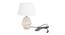 Jaliyah White Cotton Shade Table Lamp With Wooden White Mango Wood Base (Wooden White & White) by Urban Ladder - Front View Design 1 - 532468