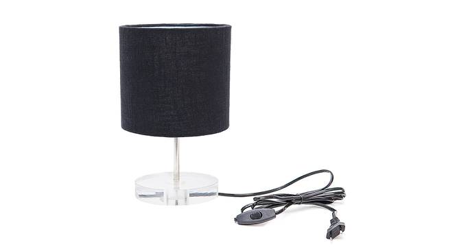 Moose Black Cotton Shade Table Lamp With Transparent Acrylic Base (Transparent & Black) by Urban Ladder - Front View Design 1 - 532551
