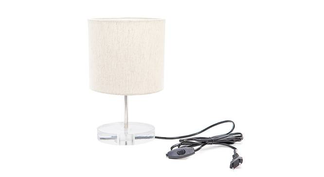 Davidson Beige Linen Shade Table Lamp With Transparent Acrylic Base (Transparent & Beige) by Urban Ladder - Front View Design 1 - 532552