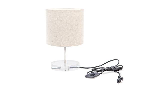 Schuler Beige Linen Shade Table Lamp With Transparent Acrylic Base (Transparent & Beige) by Urban Ladder - Front View Design 1 - 532553