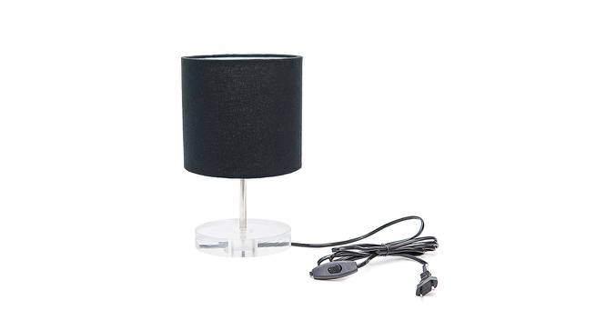 Anthony Black Cotton Shade Table Lamp With Transparent Acrylic Base (Transparent & Black) by Urban Ladder - Front View Design 1 - 532554