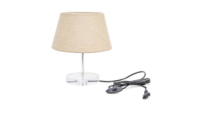 Kayla Beige Jute Shade Table Lamp With Transparent Acrylic Base (Transparent & Beige) by Urban Ladder - Front View Design 1 - 532555