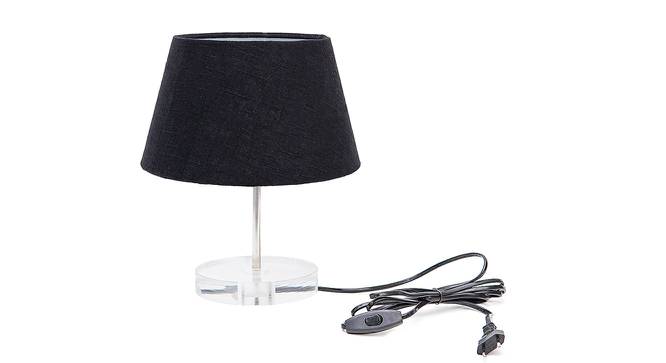 Archie Black Cotton Shade Table Lamp With Transparent Acrylic Base (Transparent & Black) by Urban Ladder - Front View Design 1 - 532556