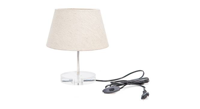 Platt Beige Linen Shade Table Lamp With Transparent Acrylic Base (Transparent & Beige) by Urban Ladder - Front View Design 1 - 532557