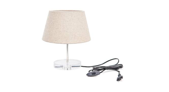 Benji Beige Linen Shade Table Lamp With Transparent Acrylic Base (Transparent & Beige) by Urban Ladder - Front View Design 1 - 532558