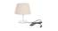 Benji Beige Linen Shade Table Lamp With Transparent Acrylic Base (Transparent & Beige) by Urban Ladder - Front View Design 1 - 532558