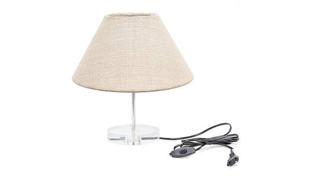 Laurel Beige Jute Shade Table Lamp With Transparent Acrylic Base (Transparent & Beige) by Urban Ladder - Front View Design 1 - 532560