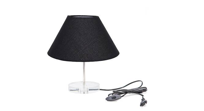 Arlie Black Cotton Shade Table Lamp With Transparent Acrylic Base (Transparent & Black) by Urban Ladder - Front View Design 1 - 532561