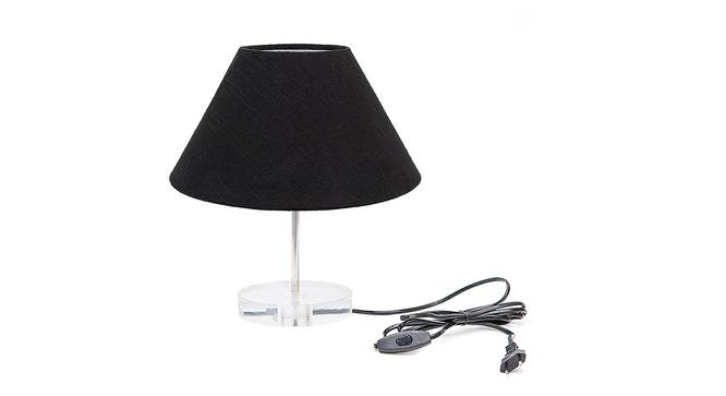 Percy Black Cotton Shade Table Lamp With Transparent Acrylic Base (Transparent & Black) by Urban Ladder - Front View Design 1 - 532562