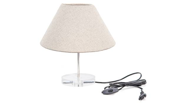 Rebecca Beige Linen Shade Table Lamp With Transparent Acrylic Base (Transparent & Beige) by Urban Ladder - Front View Design 1 - 532563