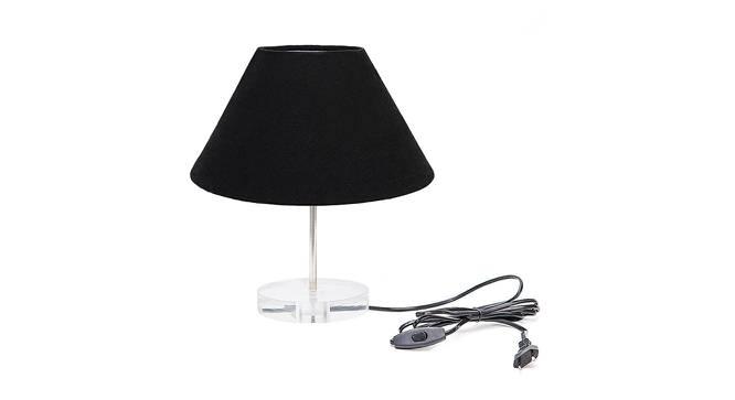 Luke Black Cotton Shade Table Lamp With Transparent Acrylic Base (Transparent & Black) by Urban Ladder - Front View Design 1 - 532564