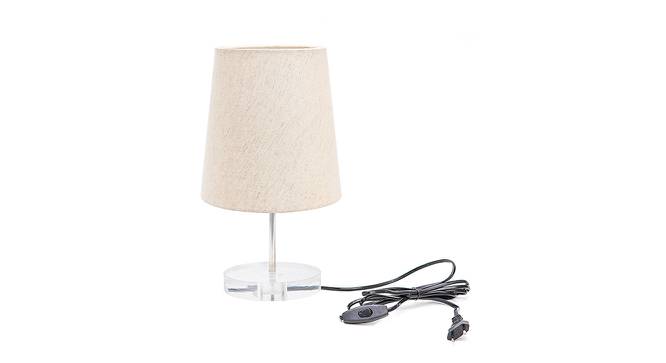 Odin Beige Linen Shade Table Lamp With Transparent Acrylic Base (Transparent & Beige) by Urban Ladder - Front View Design 1 - 532566