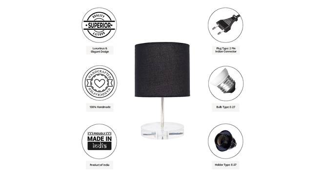 Murphy Black Cotton Shade Table Lamp With Transparent Acrylic Base (Transparent & Black) by Urban Ladder - Cross View Design 1 - 532575