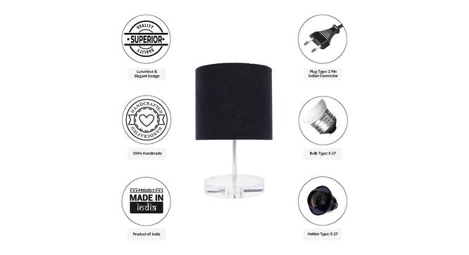 Moose Black Cotton Shade Table Lamp With Transparent Acrylic Base (Transparent & Black) by Urban Ladder - Cross View Design 1 - 532576