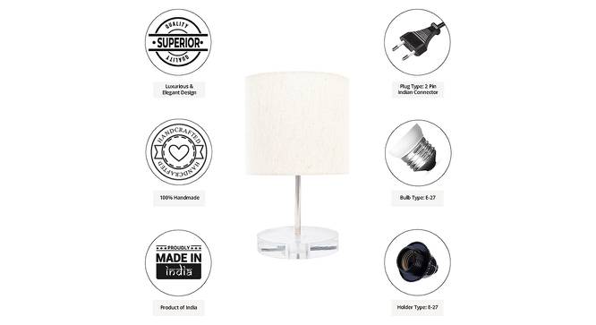 Davidson Beige Linen Shade Table Lamp With Transparent Acrylic Base (Transparent & Beige) by Urban Ladder - Cross View Design 1 - 532577