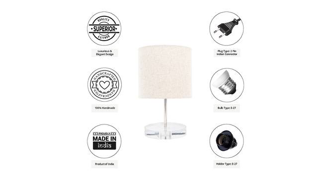 Schuler Beige Linen Shade Table Lamp With Transparent Acrylic Base (Transparent & Beige) by Urban Ladder - Cross View Design 1 - 532578