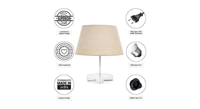 Kayla Beige Jute Shade Table Lamp With Transparent Acrylic Base (Transparent & Beige) by Urban Ladder - Cross View Design 1 - 532580