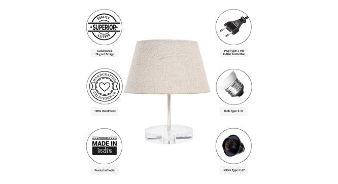 Benji Beige Linen Shade Table Lamp With Transparent Acrylic Base (Transparent & Beige) by Urban Ladder - Cross View Design 1 - 532583