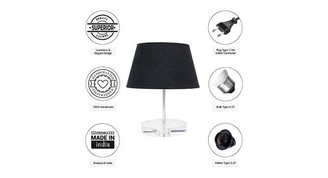 Otis Black Cotton Shade Table Lamp With Transparent Acrylic Base (Transparent & Black) by Urban Ladder - Cross View Design 1 - 532584