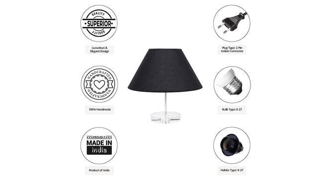 Arlie Black Cotton Shade Table Lamp With Transparent Acrylic Base (Transparent & Black) by Urban Ladder - Cross View Design 1 - 532586