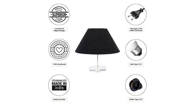 Percy Black Cotton Shade Table Lamp With Transparent Acrylic Base (Transparent & Black) by Urban Ladder - Cross View Design 1 - 532587