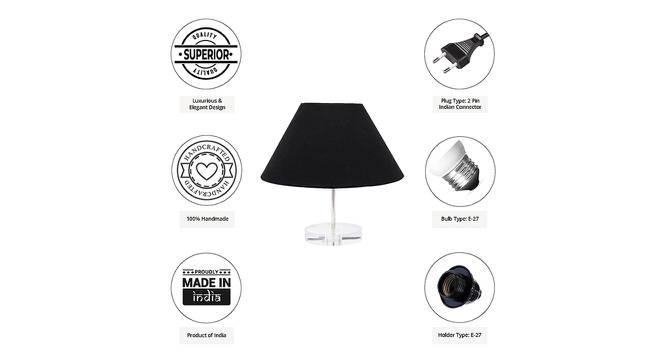 Luke Black Cotton Shade Table Lamp With Transparent Acrylic Base (Transparent & Black) by Urban Ladder - Cross View Design 1 - 532589