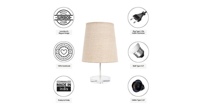 George Beige Jute Shade Table Lamp With Transparent Acrylic Base (Transparent & Beige) by Urban Ladder - Cross View Design 1 - 532590