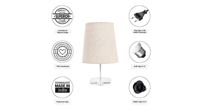 Odin Beige Linen Shade Table Lamp With Transparent Acrylic Base (Transparent & Beige) by Urban Ladder - Cross View Design 1 - 532591