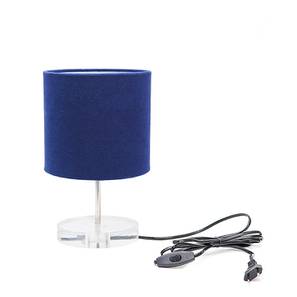 Products Design Horan Blue Cotton Shade Table Lamp With Transparent Acrylic Base (Transparent & Blue)