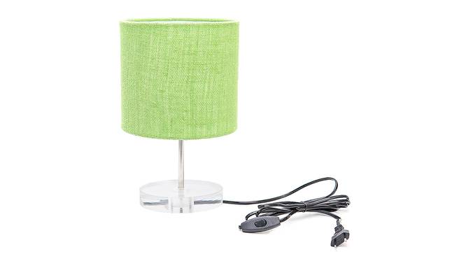 Winston Light Green Jute Shade Table Lamp With Transparent Acrylic Base (Transparent & Light Green) by Urban Ladder - Front View Design 1 - 532650