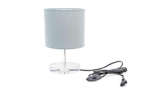 Grande Grey Cotton Shade Table Lamp With Transparent Acrylic Base (Transparent & Grey) by Urban Ladder - Front View Design 1 - 532651