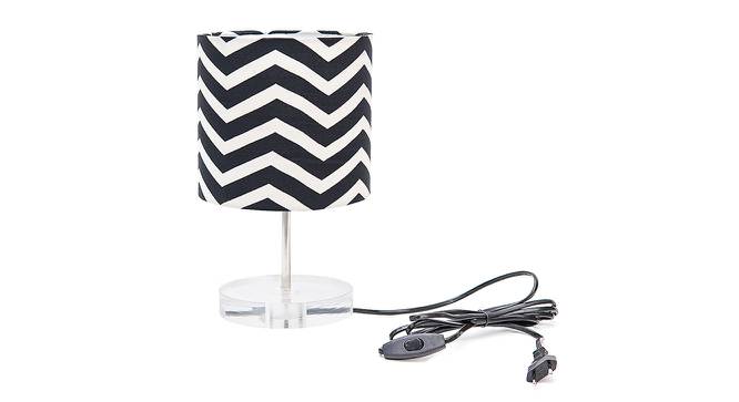 Dirnt Black & White Cotton Shade Table Lamp With Transparent Acrylic Base (Transparent & Black & White) by Urban Ladder - Front View Design 1 - 532652