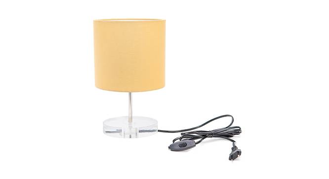 Kyle Gold Cotton Shade Table Lamp With Transparent Acrylic Base (Transparent & Gold) by Urban Ladder - Front View Design 1 - 532655