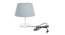 Finn Grey Cotton Shade Table Lamp With Transparent Acrylic Base (Transparent & Grey) by Urban Ladder - Front View Design 1 - 532658