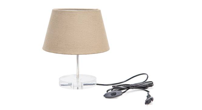 Burnham Grey Cotton Shade Table Lamp With Transparent Acrylic Base (Transparent & Grey) by Urban Ladder - Front View Design 1 - 532659