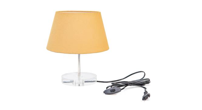 Phoebe Gold Cotton Shade Table Lamp With Transparent Acrylic Base (Transparent & Gold) by Urban Ladder - Front View Design 1 - 532660