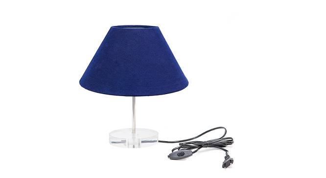 Theo Blue Cotton Shade Table Lamp With Transparent Acrylic Base (Transparent & Blue) by Urban Ladder - Front View Design 1 - 532664