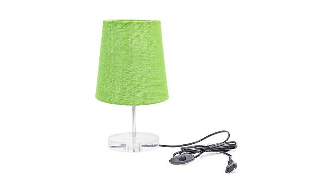 Kimberly Light Green Jute Shade Table Lamp With Transparent Acrylic Base (Transparent & Light Green) by Urban Ladder - Front View Design 1 - 532667