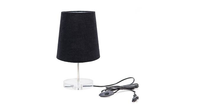 Ella Black Cotton Shade Table Lamp With Transparent Acrylic Base (Transparent & Black) by Urban Ladder - Front View Design 1 - 532669