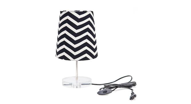 Aryah Black & White Cotton Shade Table Lamp With Transparent Acrylic Base (Transparent & Black & White) by Urban Ladder - Front View Design 1 - 532670