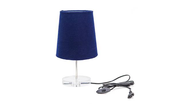Wallice Blue Cotton Shade Table Lamp With Transparent Acrylic Base (Transparent & Blue) by Urban Ladder - Front View Design 1 - 532671