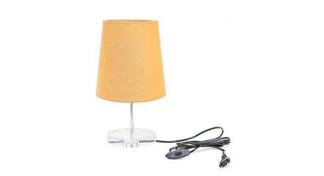Bruce Gold Cotton Shade Table Lamp With Transparent Acrylic Base (Transparent & Gold) by Urban Ladder - Front View Design 1 - 532672