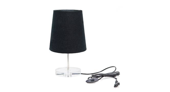 Frankie Black Cotton Shade Table Lamp With Transparent Acrylic Base (Transparent & Black) by Urban Ladder - Front View Design 1 - 532673
