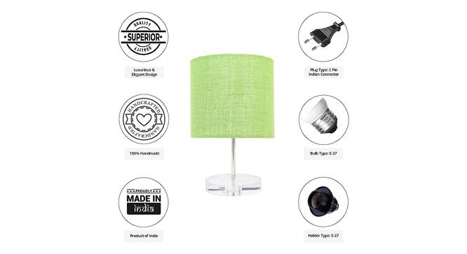Winston Light Green Jute Shade Table Lamp With Transparent Acrylic Base (Transparent & Light Green) by Urban Ladder - Cross View Design 1 - 532675