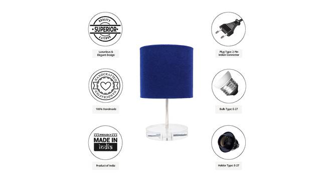 Horan Blue Cotton Shade Table Lamp With Transparent Acrylic Base (Transparent & Blue) by Urban Ladder - Cross View Design 1 - 532678