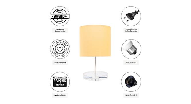 Kyle Gold Cotton Shade Table Lamp With Transparent Acrylic Base (Transparent & Gold) by Urban Ladder - Cross View Design 1 - 532680