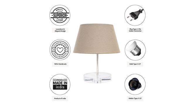 Burnham Grey Cotton Shade Table Lamp With Transparent Acrylic Base (Transparent & Grey) by Urban Ladder - Cross View Design 1 - 532684