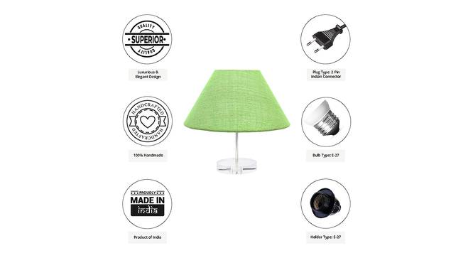 Avril Light Green Jute Shade Table Lamp With Transparent Acrylic Base (Transparent & Light Green) by Urban Ladder - Cross View Design 1 - 532687